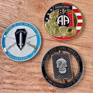 82nd Airborne Division Ft Benning Home of the Infantry Spinning Sniper Coin Set